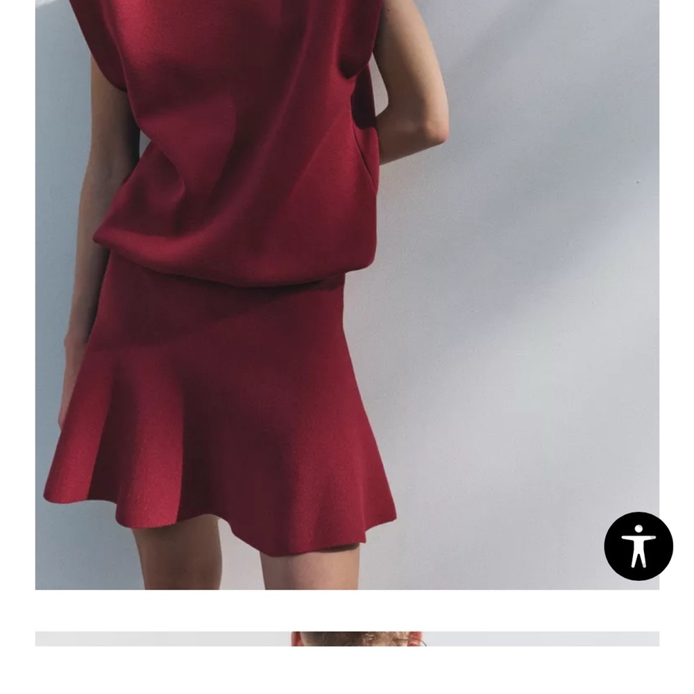 Zara flounce knit skirt
